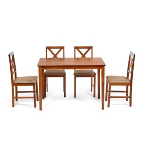 Обеденный комплект Хадсон (стол + 4 стула) id 13831 Espresso арт.13831 в Магнитогорске